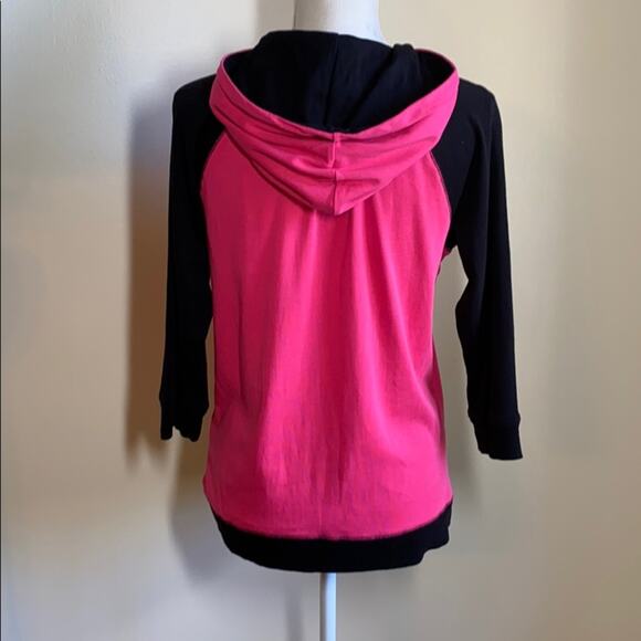 Jones New York Sport Pink & Black Hooded Sweatshirt Medium - Picture 3 of 6